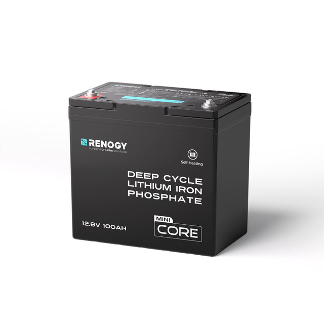 Renogy DuoHeat Tech - Core Mini 12V 100Ah Lithium Iron Phosphate Battery